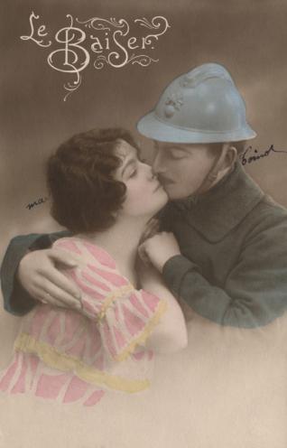 carte postale colorisée, vers 1914, issue de la correspondance de Mamd et Toinot, collection du musée Nicéphore Niépce